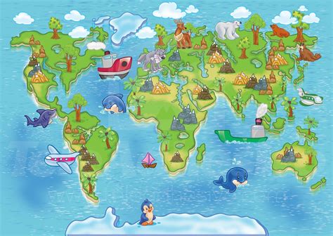 mappa del mondo per bambini